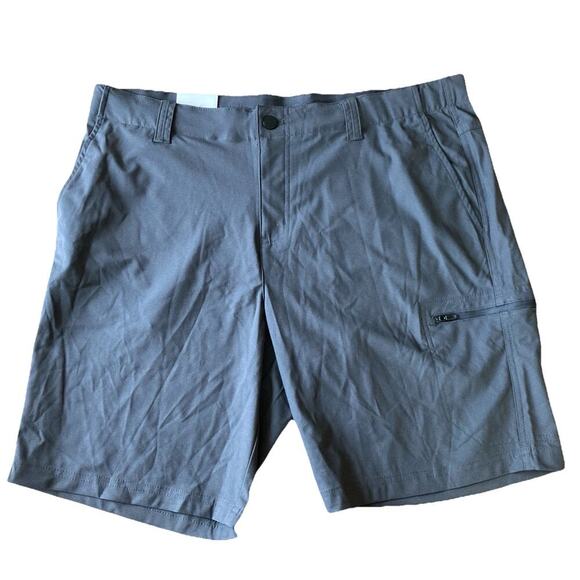 ZeroXposur Travel Shorts Mens 40 NWT Gray Stretch Flat Front Utility Pocket UPF - Picture 2 of 7